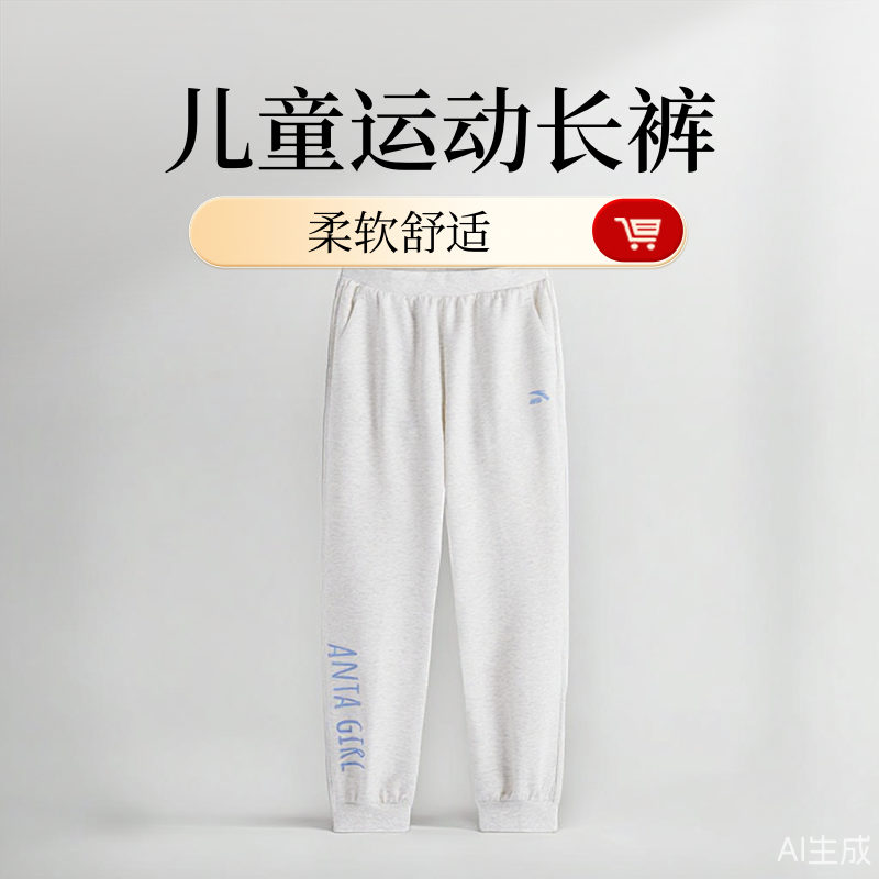 儿童秋季新款女大童ECHO运动长裤舒适百搭时尚弹力柔软