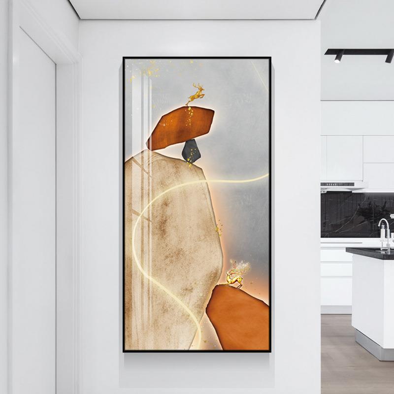 时来运转关装饰画新款轻奢入户走廊挂画过道北欧玄幻现代简约壁画