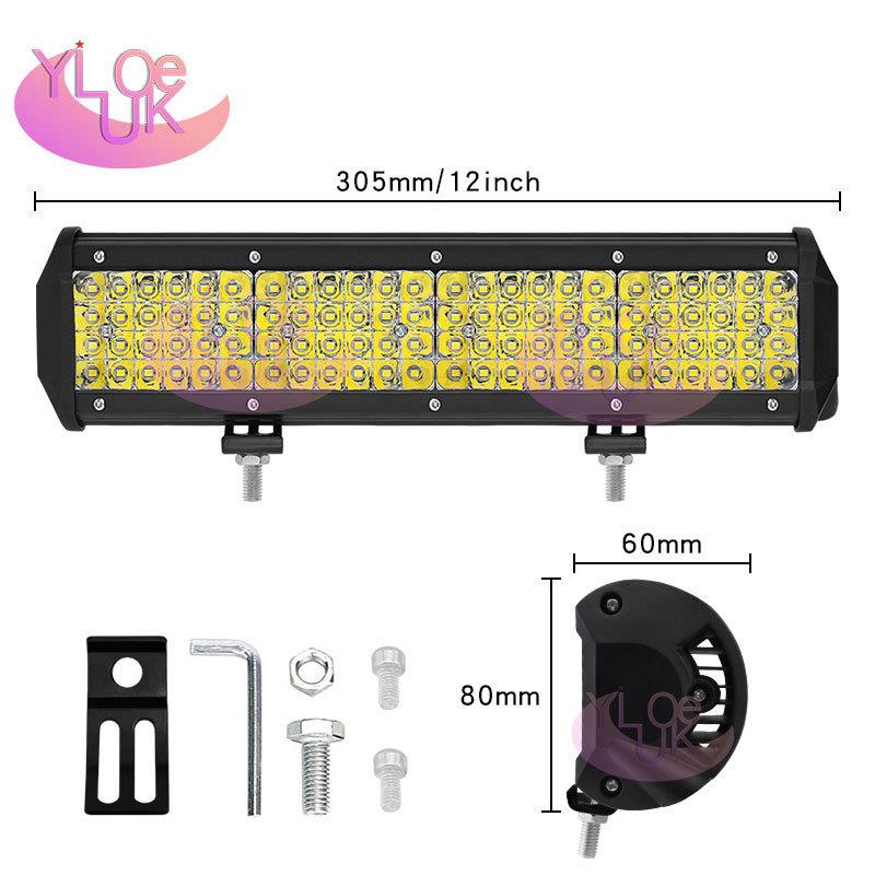 YLK288w汽车96led长条灯12英寸三目款四排越野车改装照明检修工作