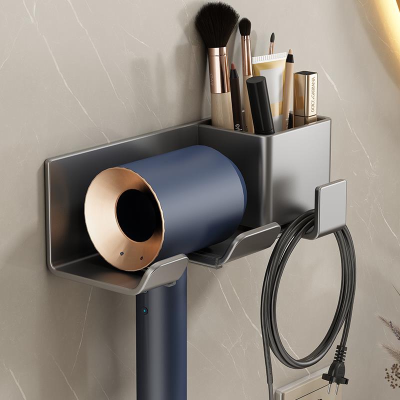 2024新款吹风机置物架免打孔卫生间壁挂式电吹风支架浴室风筒挂架