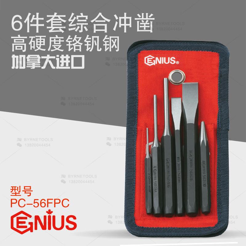 天赋GENIUS工具 进口6件套综合冲凿组石工凿子钳工钢冲子PC-56FPC