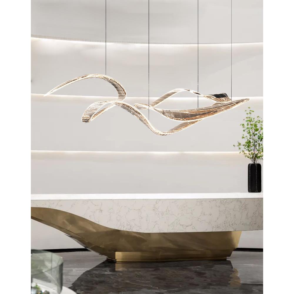 古镇工厂中山工厂直销现代飘带吊灯宴会厅酒店大厅灯具