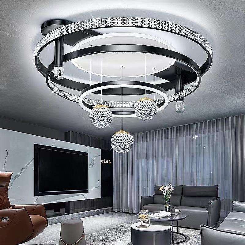 2023新款客厅水晶吊灯现代简约主大厅灯高端广东中山餐厅灯具大全