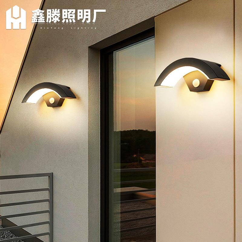 户外弧形防水壁灯led感应灯庭院门口别墅室外阳台走廊过道壁灯