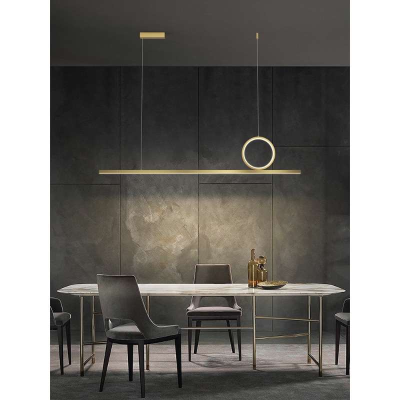 北欧极简餐厅吊灯全铜一字长条吧台灯1.6米简约现代全光谱1.4吊灯