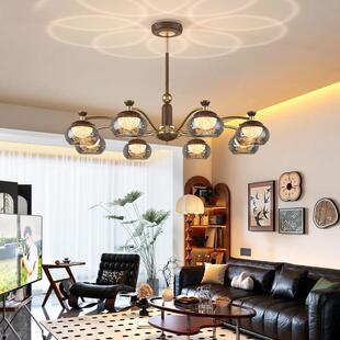 意式极简客厅吊灯大厅主灯2025新款轻奢高级感中古风简约全屋灯具