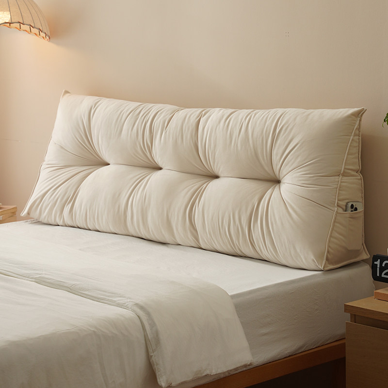 床头软包靠背榻榻米卧室床上双人靠枕2025新款三角可拆洗护腰靠垫