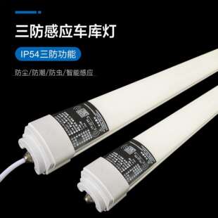 IP54三防感应车库灯 防尘防潮防虫楼道感应吸顶长条灯 感应线型灯
