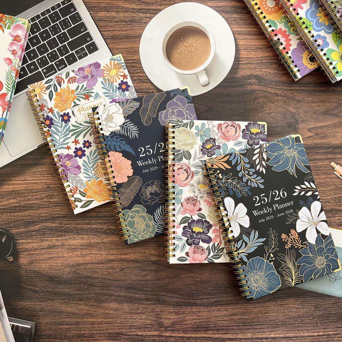 25-26planner日程本规划师行事历月计划本周计划线圈本英文外贸A5