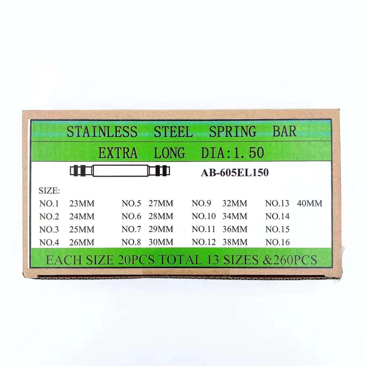 修表配件 不锈钢加长表耳 生耳套装 盒装生耳 1.5粗 共13瓶 260支