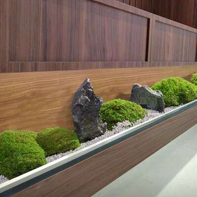 仿真青苔玻璃钢石头假山橱窗户外装饰不规则景观石摆件绿植造景