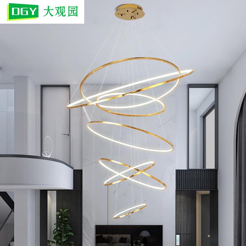 别墅复式楼大吊灯智能家居客厅吊灯轻奢现代简约loft公寓吊灯048L