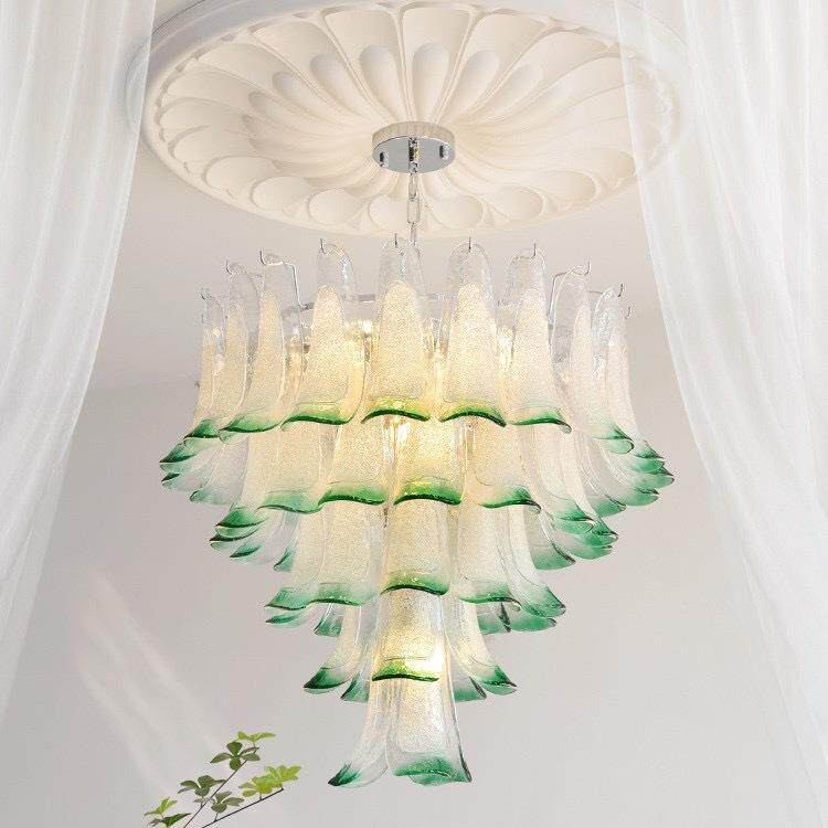 2025新款法式轻奢玻璃客厅吊灯复古中古风别墅复式楼梯挑空大吊灯