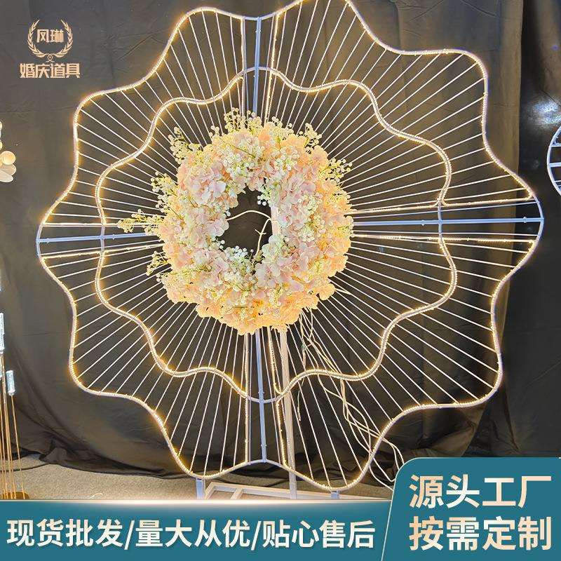 大圆环创意摆件场地布置发光灯花型引路灯婚礼婚庆道具氛围装饰灯