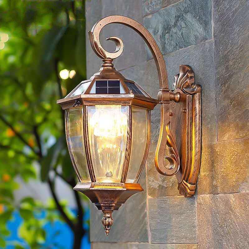 太阳能免接电户外防水壁灯阳台大门墙壁装饰照明灯具省电家用别墅