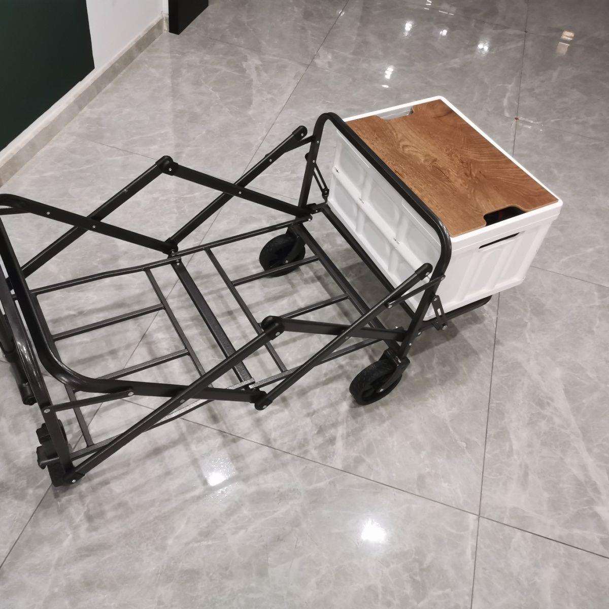 买菜小拉车四轮露营户外摆地摊网红快递小推车便携式推拉折叠越野