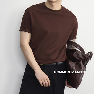 COM26SS【Supima240G双肩线三色T恤】进口匹马棉微弹基础打底T恤