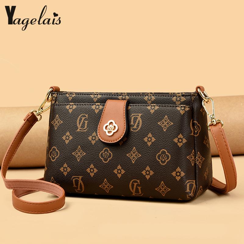 百搭单肩包印花斜挎包妈妈包大气