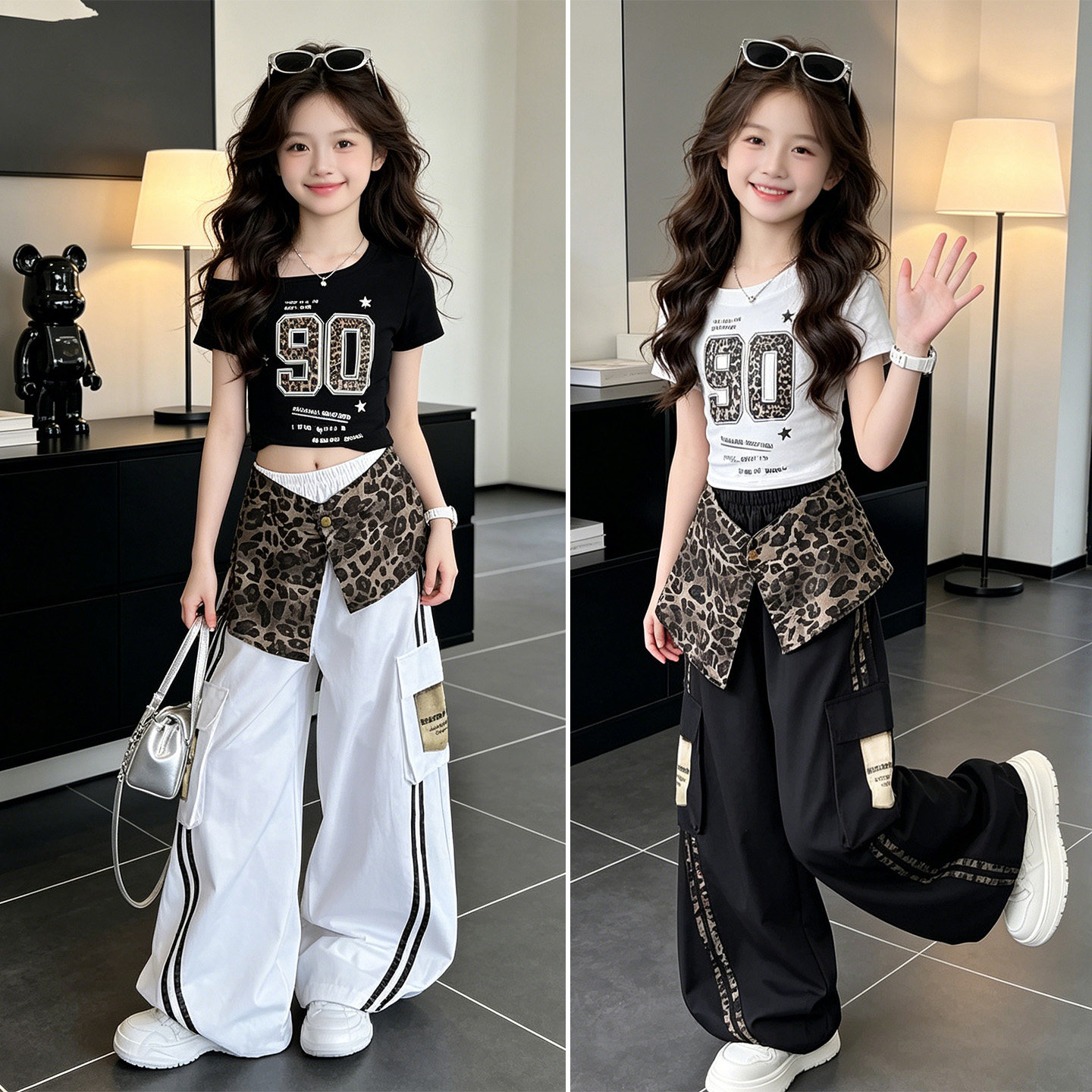 女童街舞hiphop露脐演出服夏季