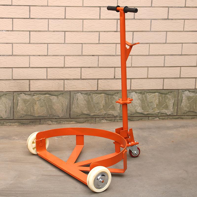 地位油桶搬运车手拉铁塑桶车便携式开口扶桶手推车移动底座手拉式