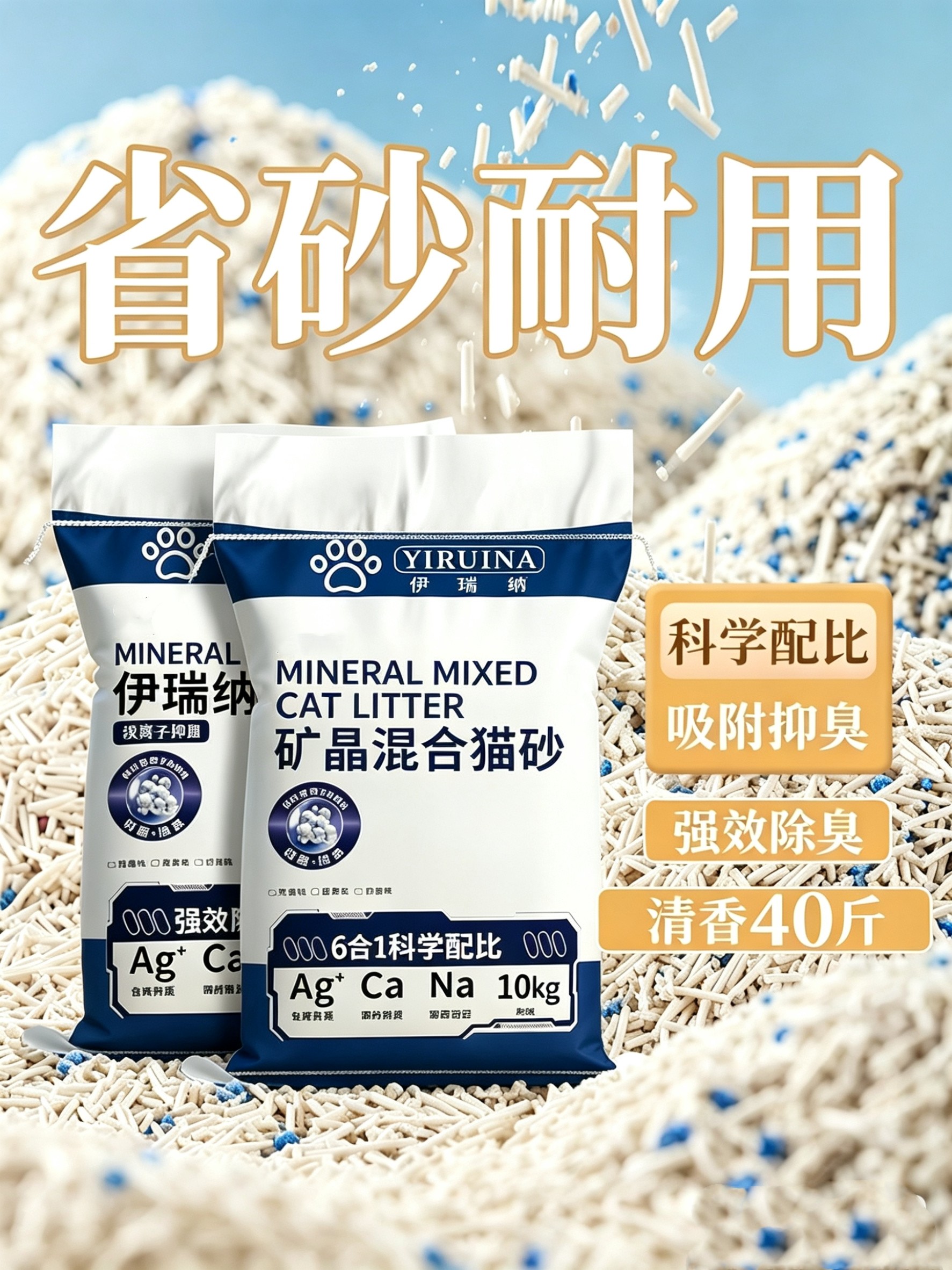 ทรายแมวผสมเต้าหู้ Irena ประหยัด 20 กก. ทรายแร่ดับกลิ่น ไร้ฝุ่น จัดส่งฟรี เบนโทไนต์ 20 ปอนด์ 40 ปอนด์