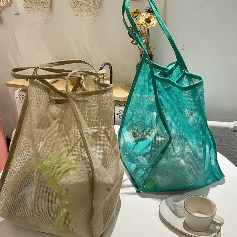 夏季沙滩包儿童收纳袋沙滩游泳收纳包海边沙滩袋网袋托特包整理袋