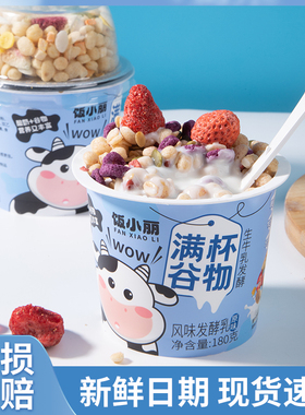 饭小丽搅拌酸奶嚼拌谷物杯草莓菠萝蜜生牛乳早餐代餐饱腹整箱大杯