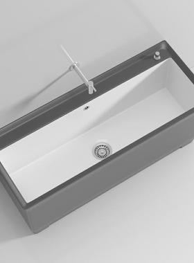 A9L阳台灰色陶瓷洗拖把池家用卫生间号加长池户外落地式拖布池