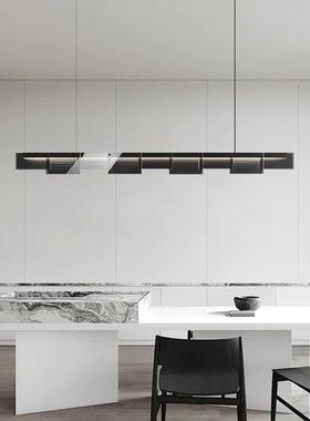 意式极简智能全光谱节能led灯轻奢简约一字玻璃餐厅灯设计师吊灯