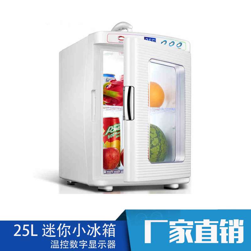 25L加热展示饮料柜车载冰箱迷你小型冰箱制冷家用车家两用冷暖器