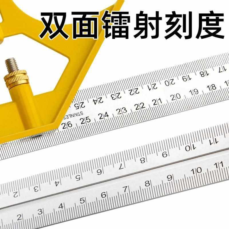 不锈钢角尺水平直角尺90度测量拐尺三角尺木工尺多功能角度尺钢尺