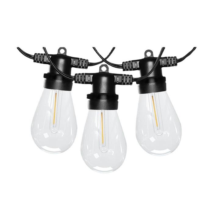 亚马逊低价款S14led灯串户外防水灯串T13灯泡注塑灯头结构灯串