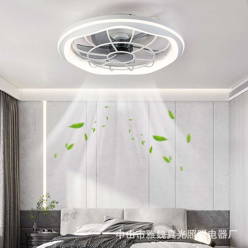 跨境亚马逊吸顶风扇灯客厅卧室静音中山灯具 一体吊扇灯吸顶