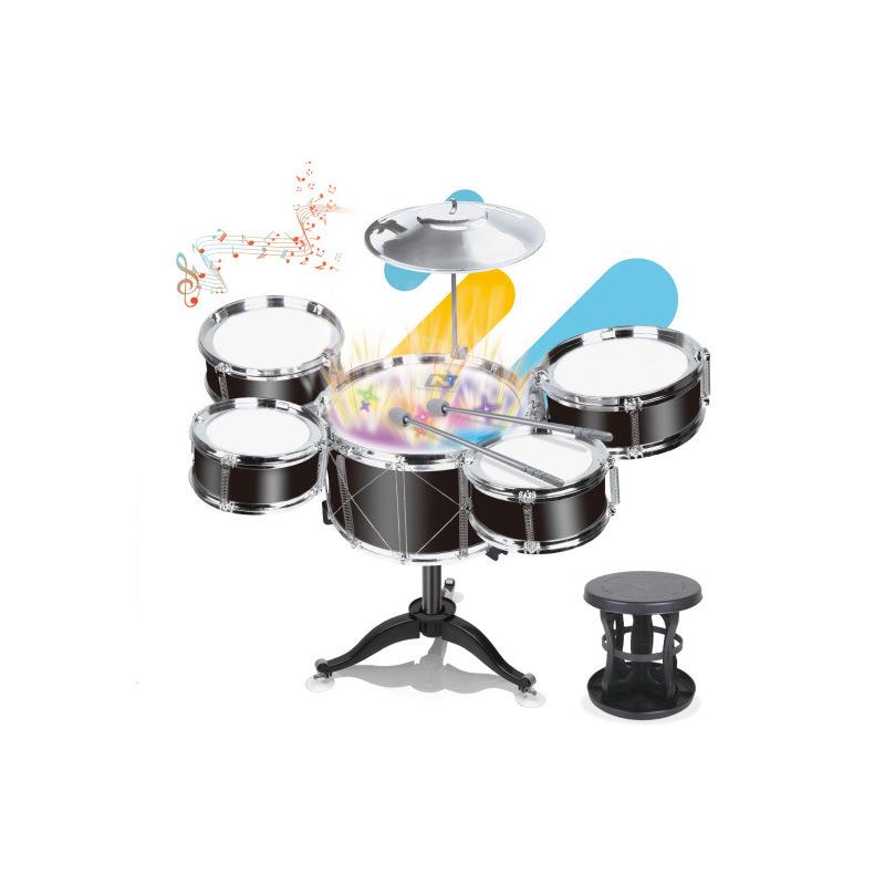 跨境热供儿童双鼓面灯光音乐震动爵士鼓玩具 宝宝室内儿童乐器