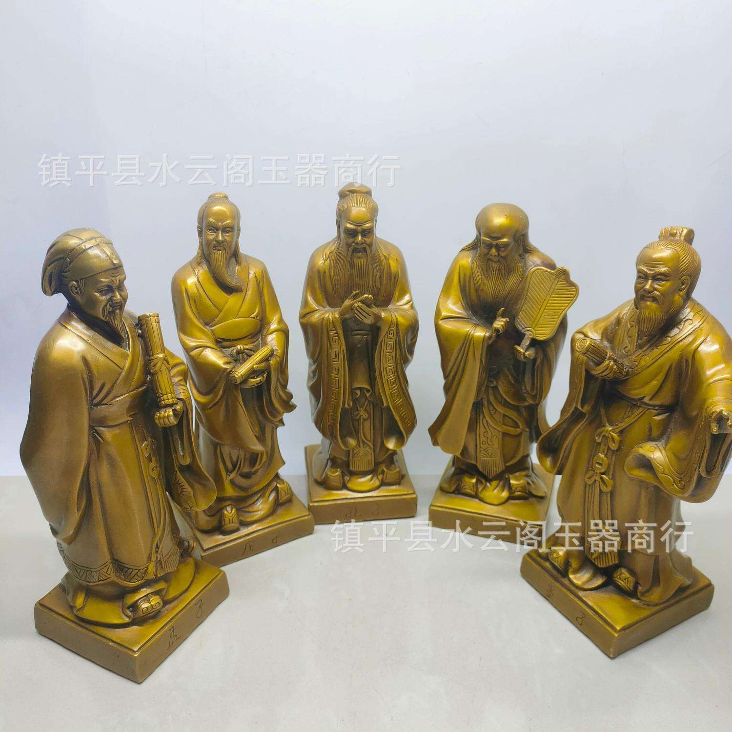 铜摆件孔子雕像 孟子雕像 老子雕像 庄子雕像 墨子铜像摆件工艺品