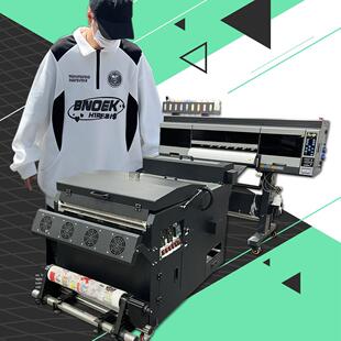 4头荧光9色白墨烫画打印机 DTF卫衣T恤数码打印抖粉烘干机印花