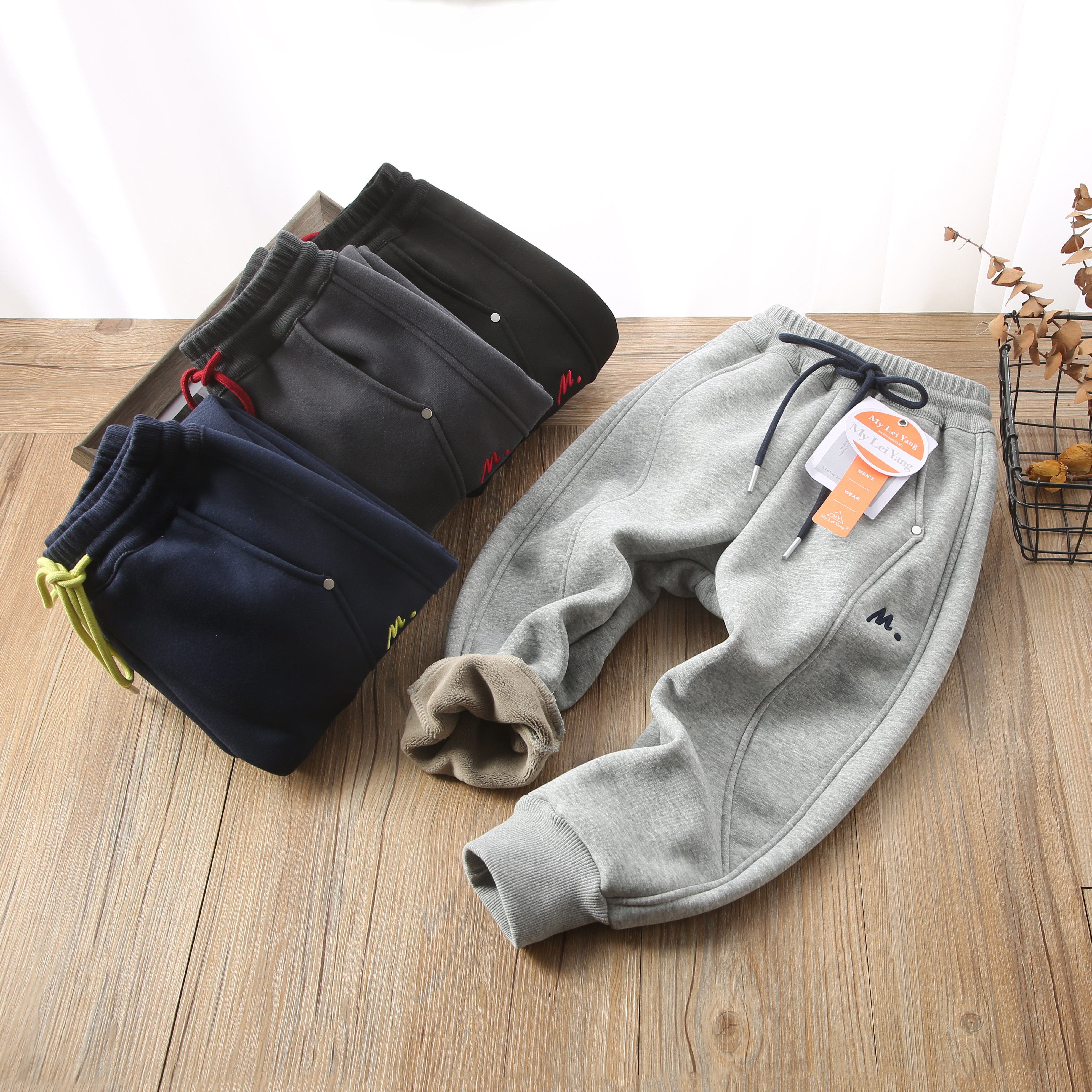 加绒加厚儿童运动裤男童束脚卫裤保暖休闲裤多色-LY25616,童装/婴儿装/亲子装,儿童运动裤,淘宝优惠券,粉丝福利购,淘宝优惠卷