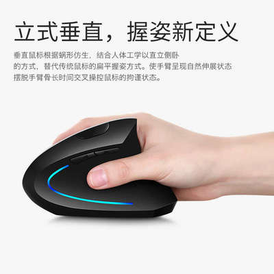 垂直鼠标人体工学静音办公无线电脑有线电竞立式滑鼠竖握防鼠标手