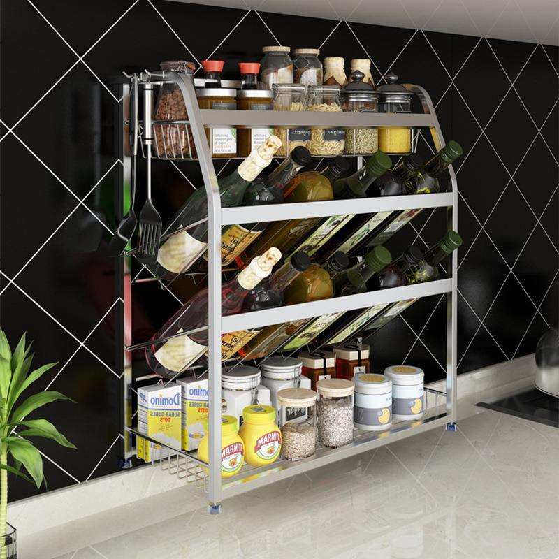 厨房置物架304不锈钢家用神器多功能调料厨房收纳架调料架子置物