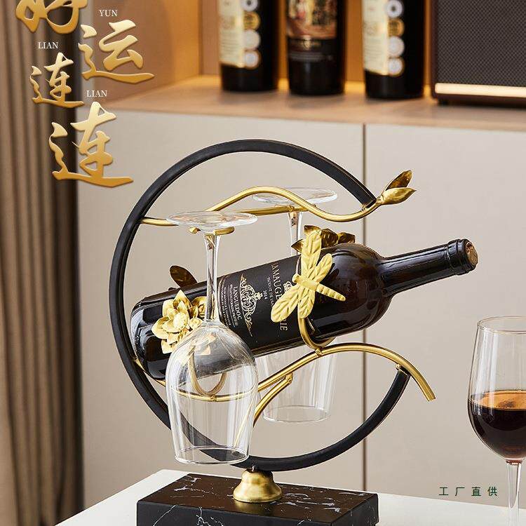 创意红酒架装饰摆件轻奢高档高脚杯架倒挂酒柜客厅高级感家居饰品