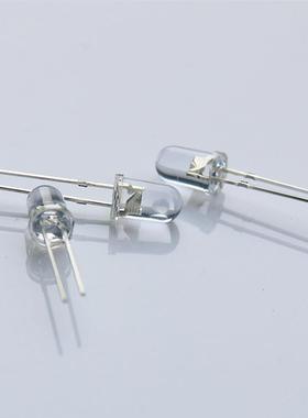 5MM圆头超高亮白色led 长脚直插发光二极管 5mm透明白色灯珠