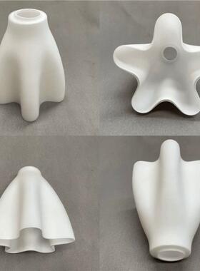 白色玻璃奶白灯罩灯具配件吊灯欧式风格花瓣纯白e27灯头餐吊灯罩