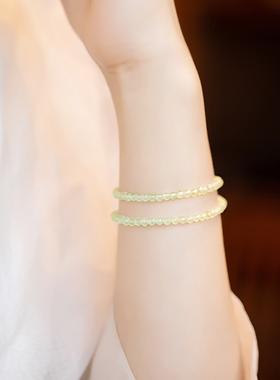 极速2024新款迷l你宝石手链葡萄玉天然嫩绿葡萄石水晶手串14k金极