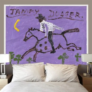 极速以梦为马北欧ins小众墙壁装 饰挂毯宿舍背景布床头Z卧室遮挡挂