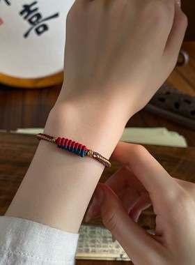 极速敦煌配色手绳手工精编八股辫手链饰品民O族风复古本命年手串