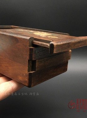 极速仿老镶嵌蝶i恋花花带机关首饰盒木盒小盒子仿古木雕储物收纳