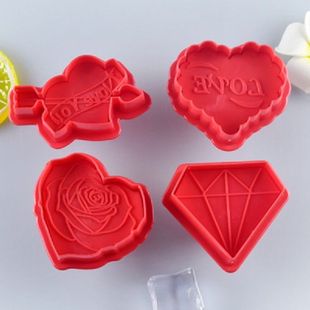 Loyve Day Couple Rose Biscuit 极速4Pcs Diamond Valentines