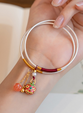 极速网红新品g叮当镯古法银财源吞金兽 一步一响99纯银手镯