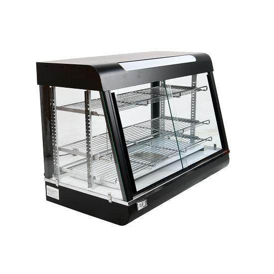 商用汉堡保温柜陈列展示柜恒温加热保暖柜弧形双开门炸鸡保温设备