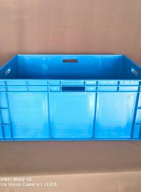 山东EU箱加厚灰色汽配塑料周转箱可加防尘帘带盖长方形物流周转箱